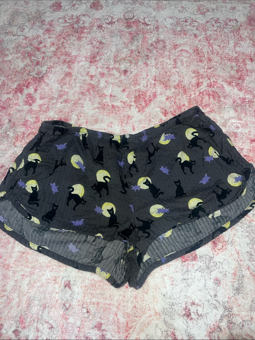 aerie Black Cat & Moon Print Lounge Shorts